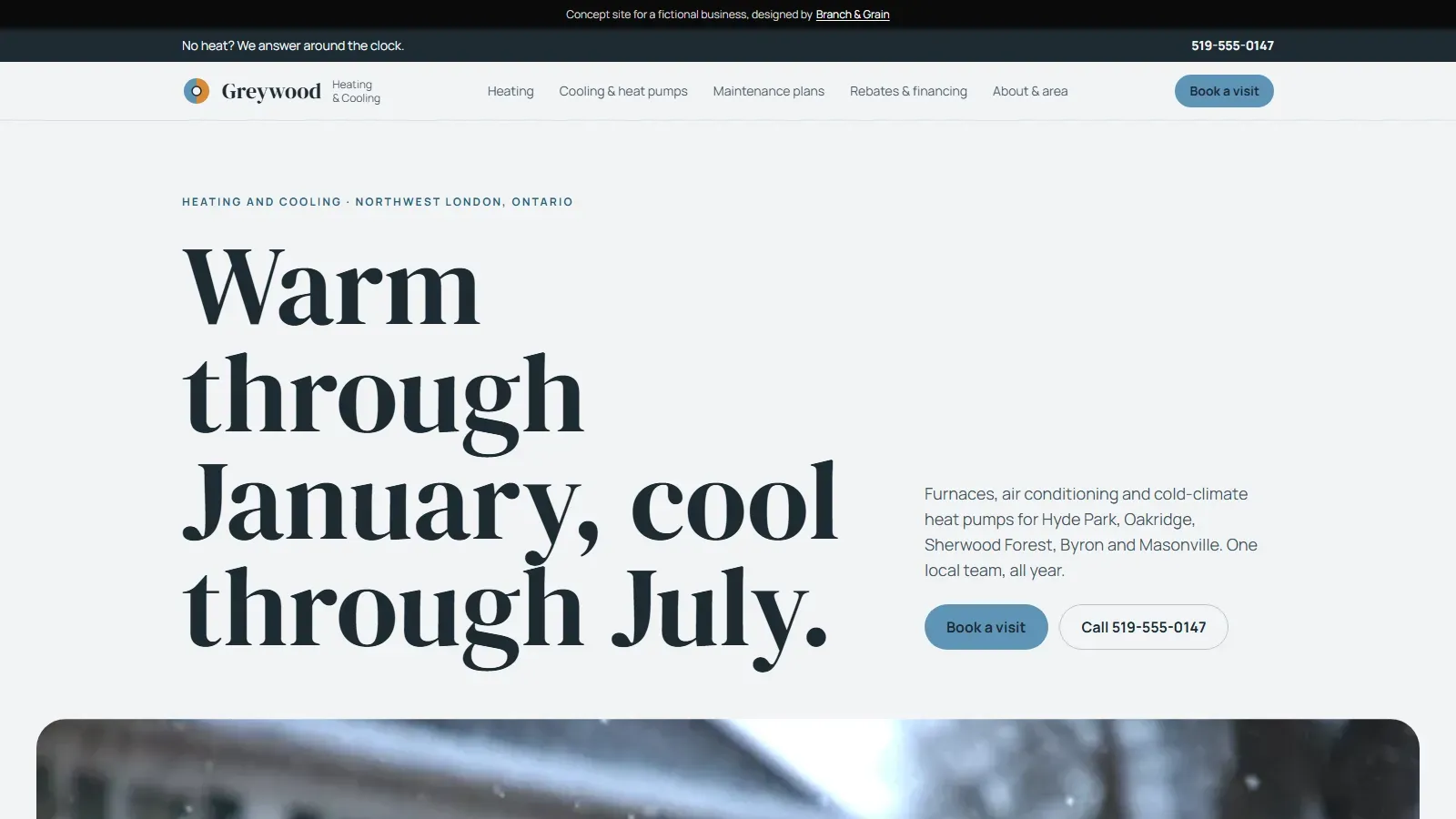 The Greywood Heating & Cooling homepage
