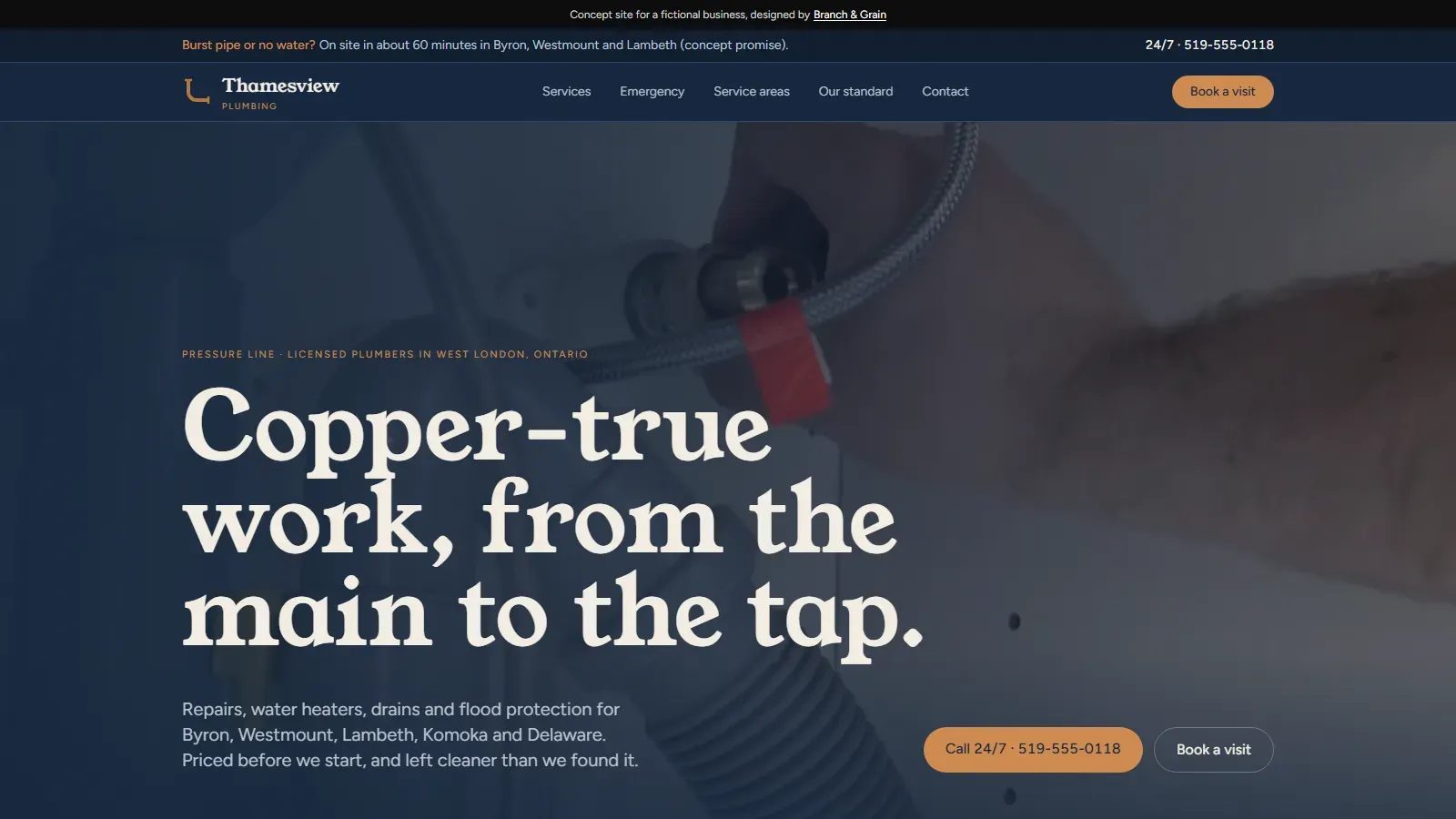 The Thamesview Plumbing homepage